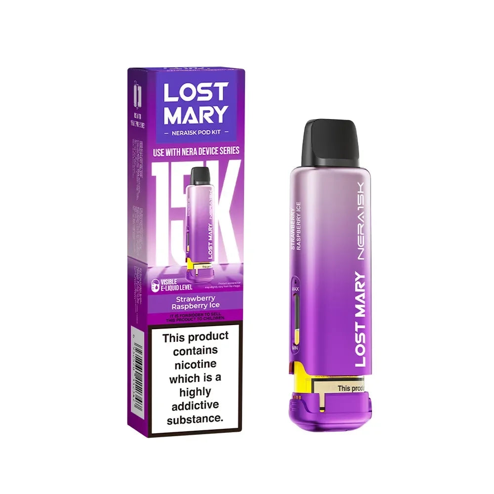 Lost Mary Nera 15K Fullview Strawberry Raspberry Ice 20mg prefilled replacement pod