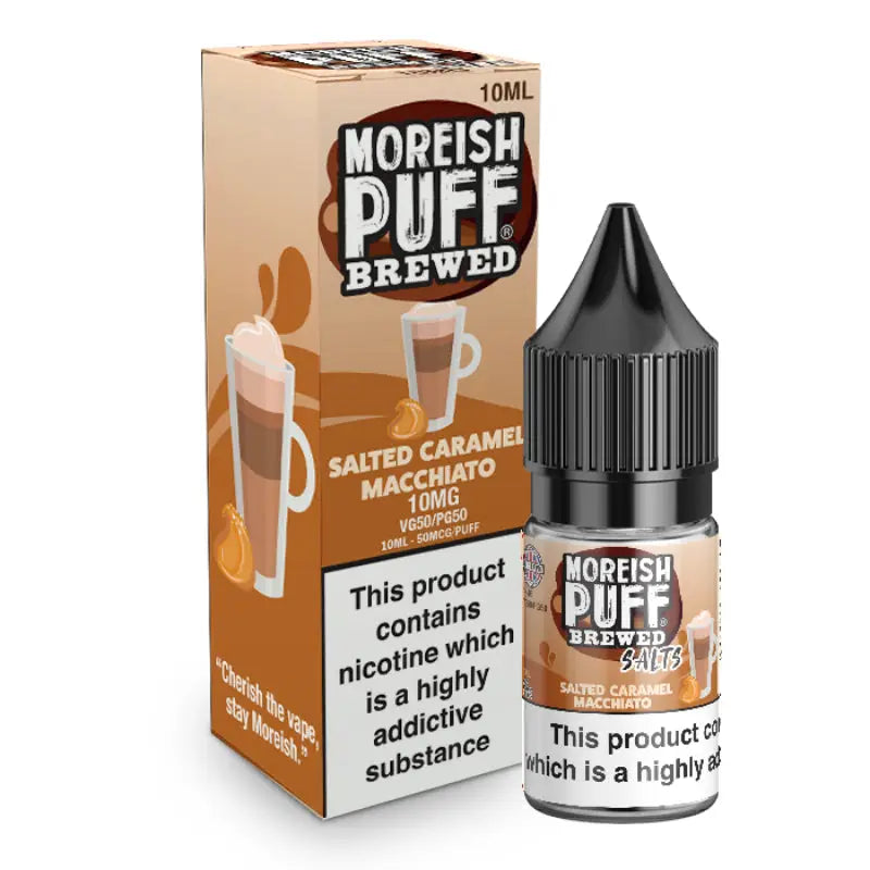 Moreish Puff - Brewed Salted Caramel Macchiato Nic Salt E-liquid 10ml - 10mg