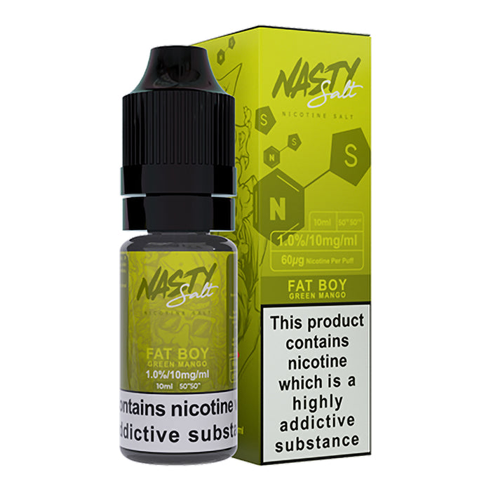 Nasty Salt Fat Boy green mango 10mg 10ml bottle and box
