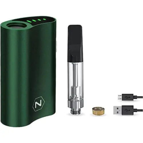Nectar Honeybee 2.0 green 510 vape kit with ceramic coil cartridge, magnetic adaptor and charging cable