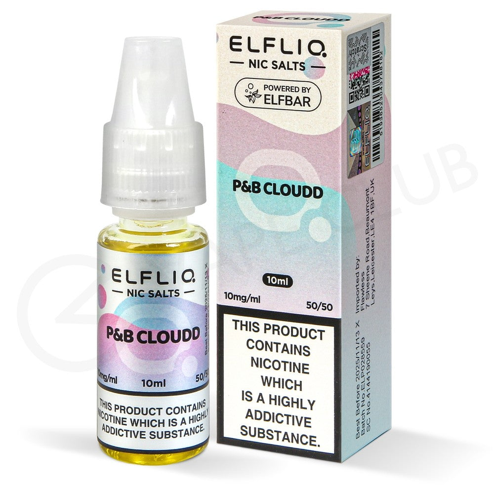 ELFLIQ P&B Cloudd Cotton Candy Ice nic salt e-liquid 10ml 10mg