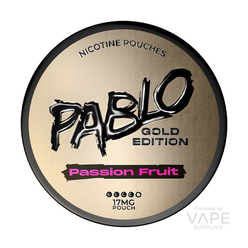 Pablo Passion Fruit Nicotine Pouches – Gold Edition – 17mg per pouch – 20 pouches