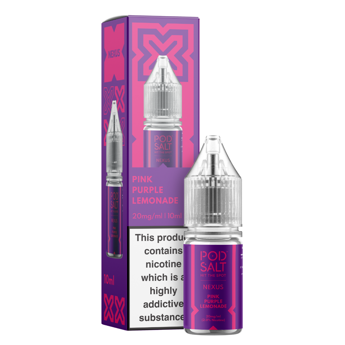 Pod Salt Nexus Pink Purple Lemonade 10ml Nic Salt E-Liquid