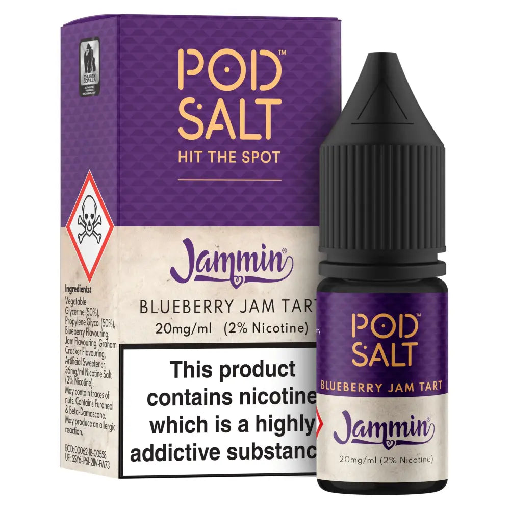 Pod Salt Blueberry Jam Tart 10ml Nicotine Salt E-Liquid Fusion | 10 for £14