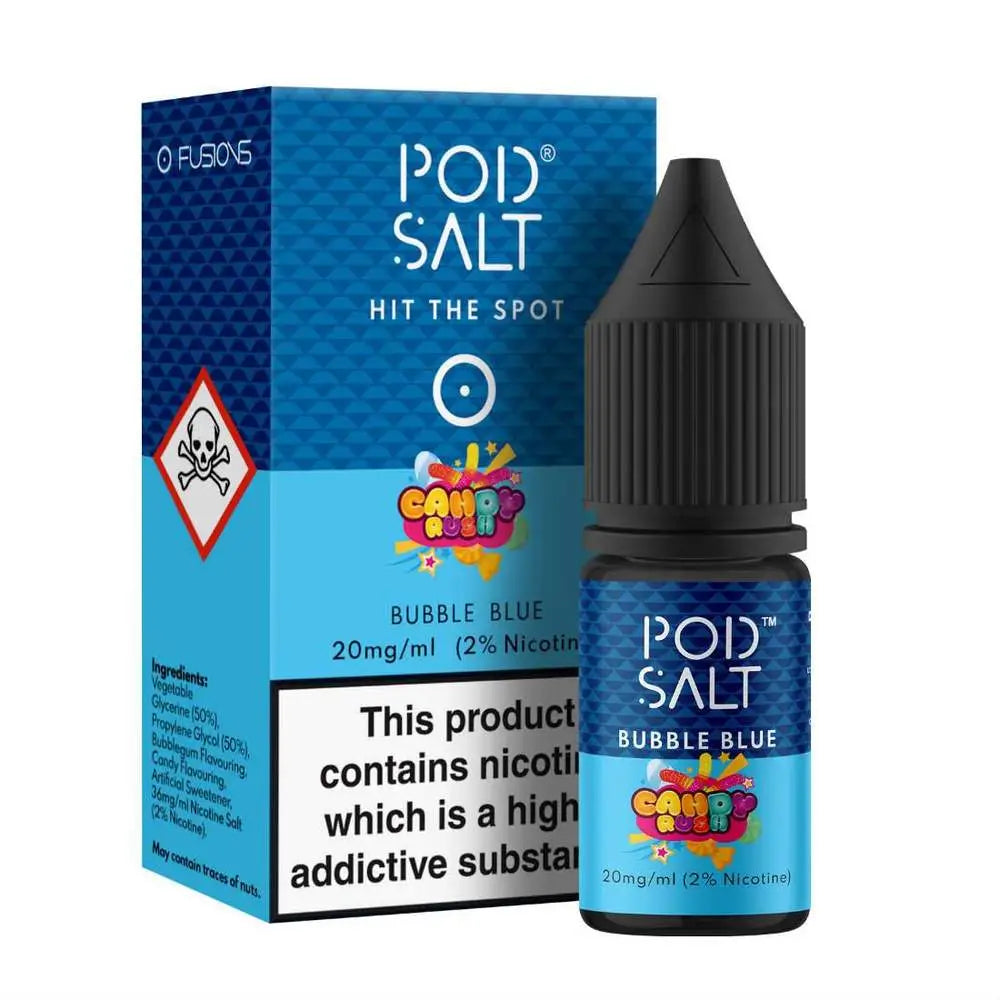 Pod Salt Bubble Blue 10ml Nicotine Salt E-Liquid Fusion | 10 for £14