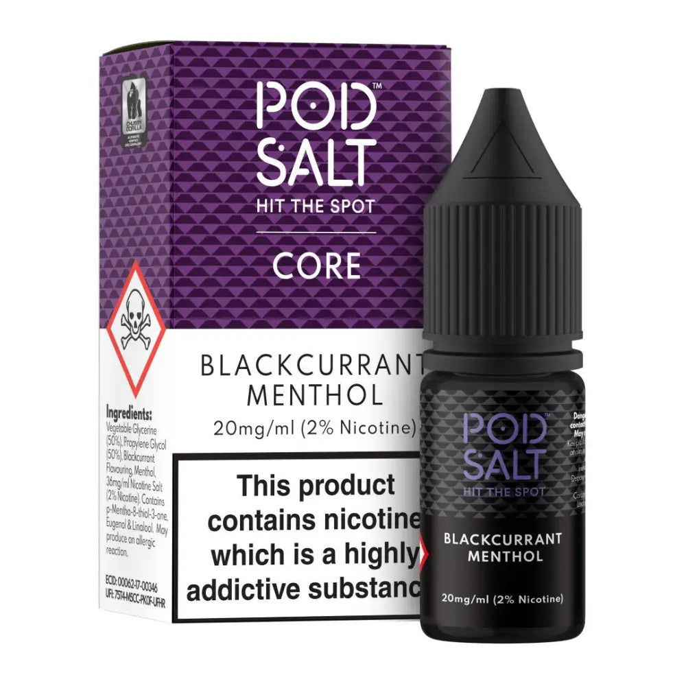 Pod Salt Core Blackcurrant Menthol 10ml Nicotine Salt E-Liquid