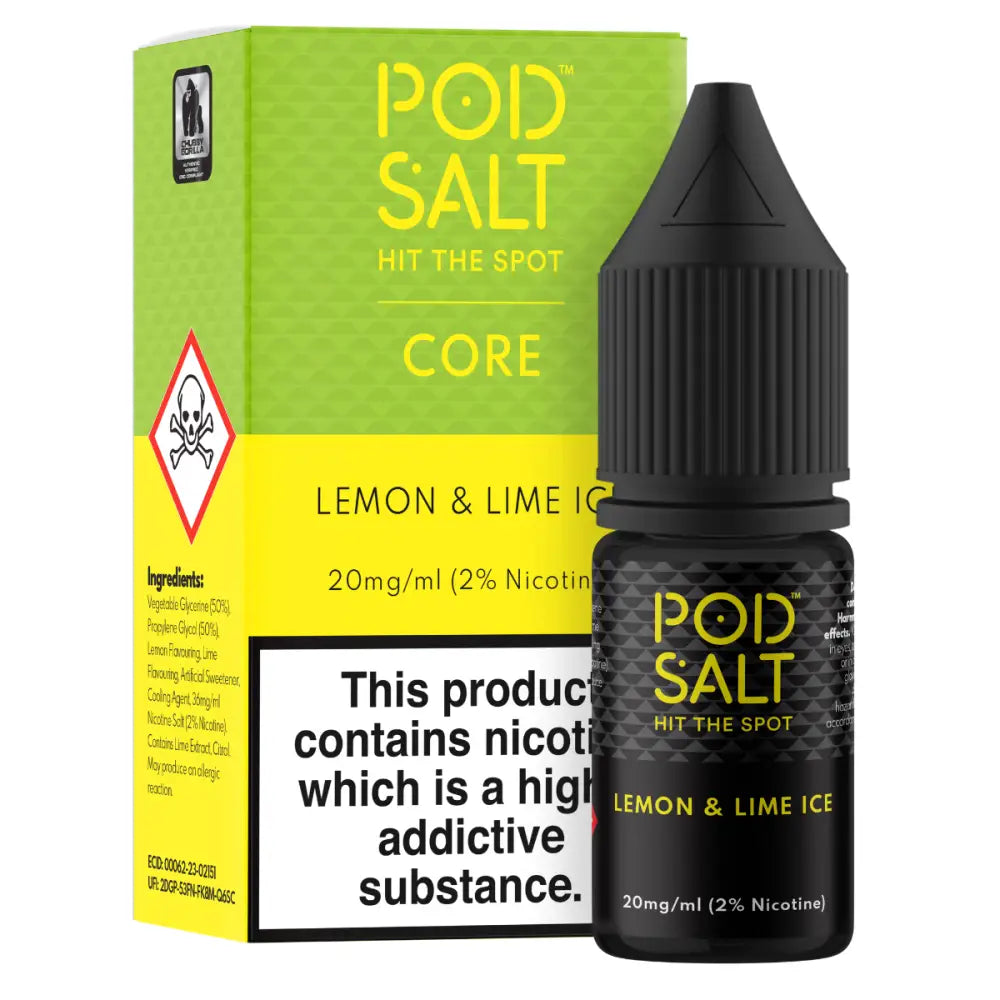 Pod Salt Core Lemon & Lime Ice 10ml Nicotine Salt E-Liquid | 10 for £14