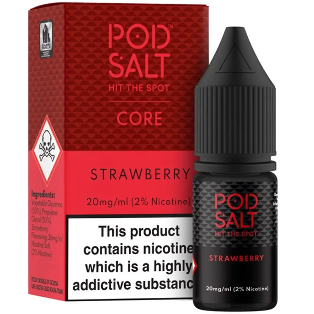 Pod Salt Core Strawberry 10ml Nicotine Salt E-Liquid | 10 for £14