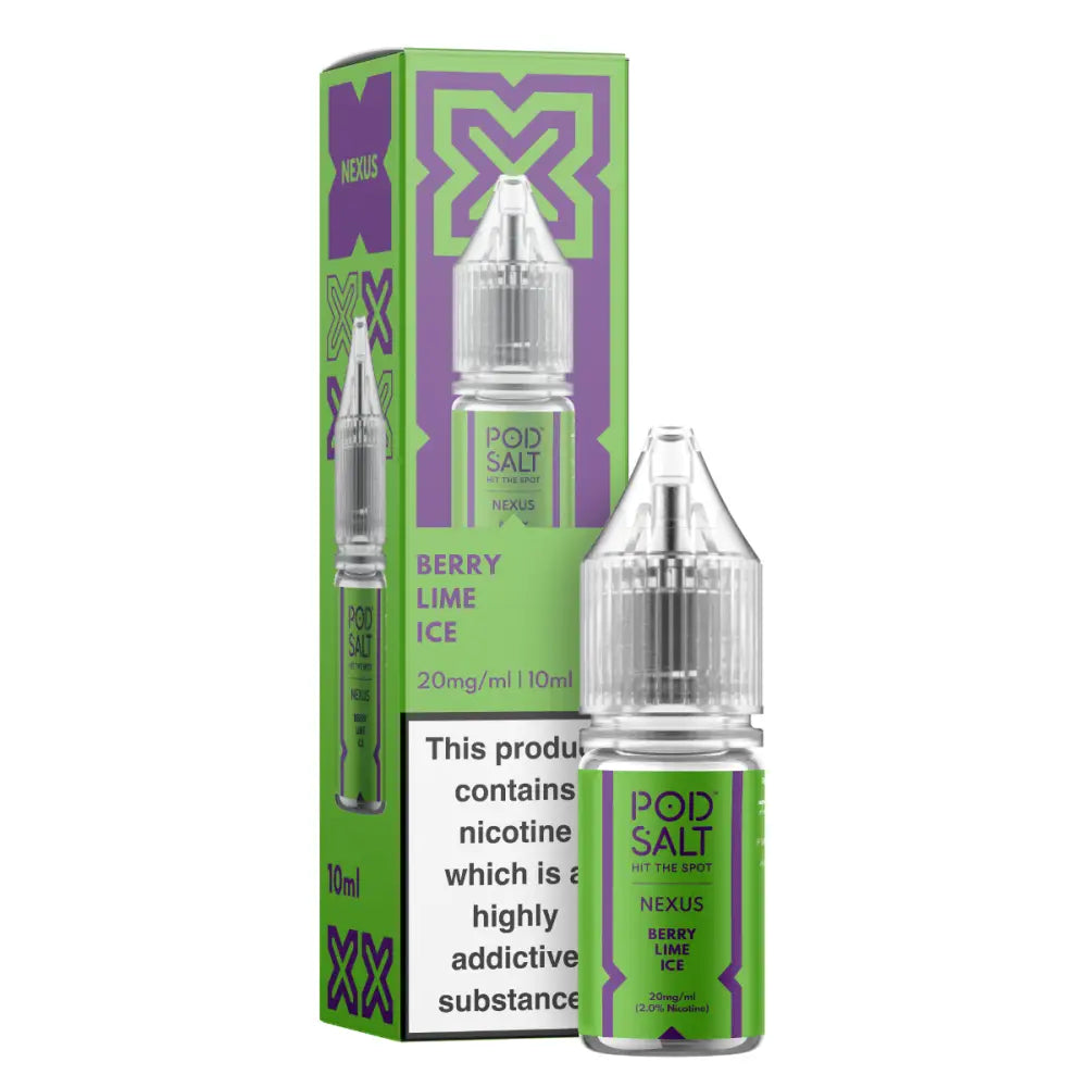 Pod Salt Nexus Berry Lime Ice 10ml Nicotine Salt E-Liquid | 10 for £14