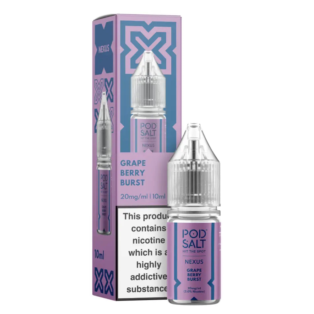 Pod Salt Nexus Grape Berry Burst 10ml Nicotine Salt E-Liquid | 10 for £14