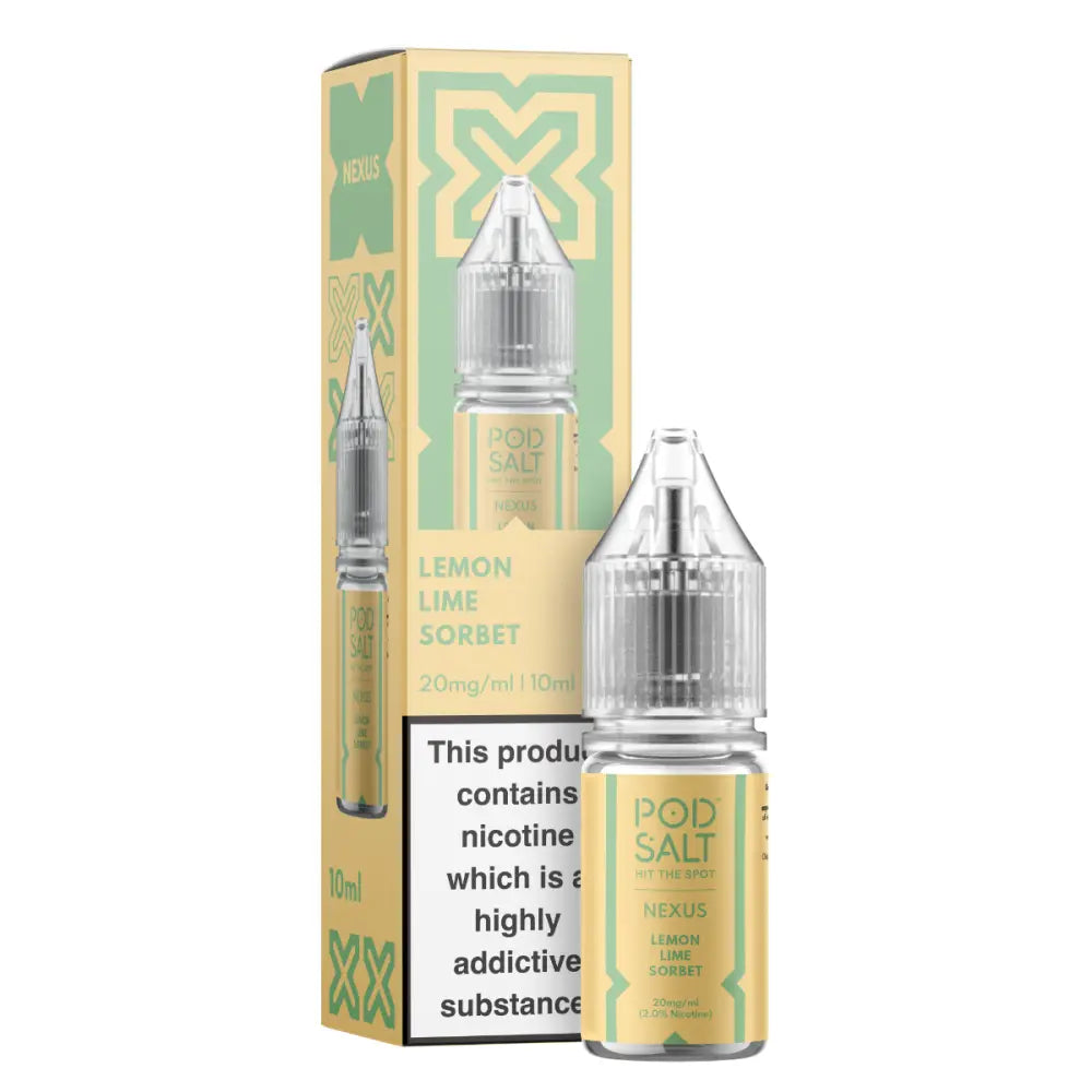 Pod Salt Nexus Lemon Lime Sorbet 10ml Nicotine Salt E-Liquid | 10 for £14