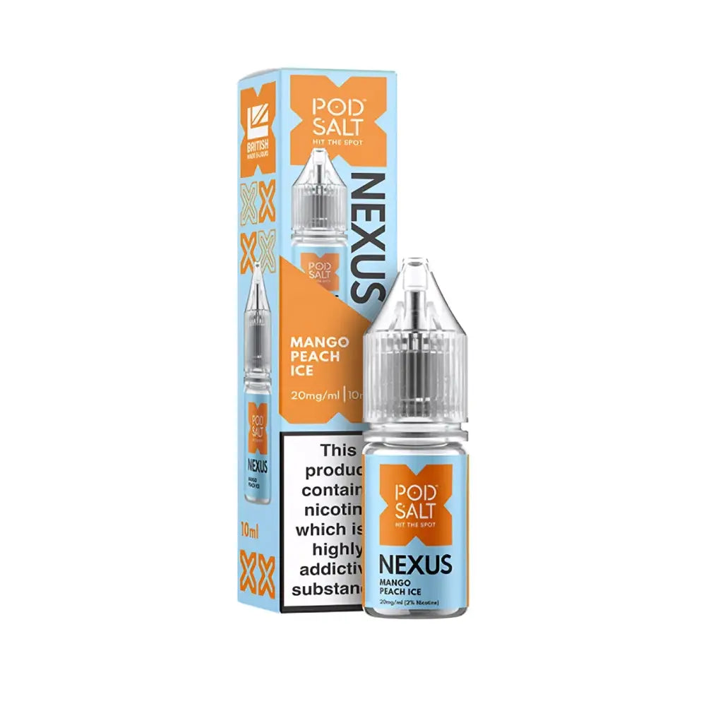 Pod Salt Nexus Mango Peach Ice 10ml Nicotine Salt E-Liquid | 10 for £14