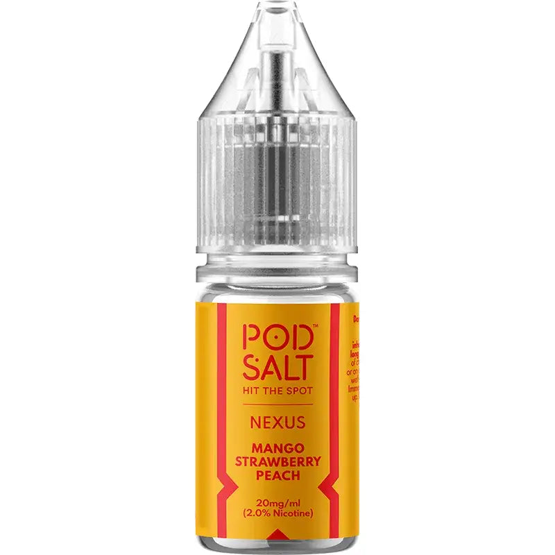 Pod Salt Nexus Mango Strawberry Peach 10ml Nicotine Salt E-Liquid | 10 for £14