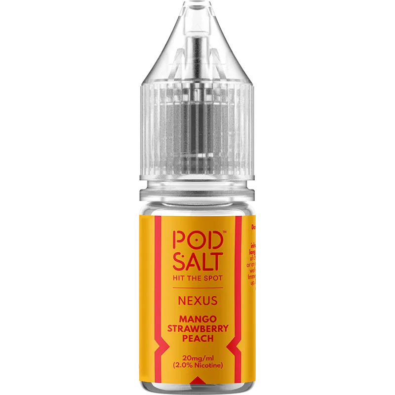 Pod Salt Nexus Mango Strawberry Peach 20mg nic salt e-liquid 10ml bottle