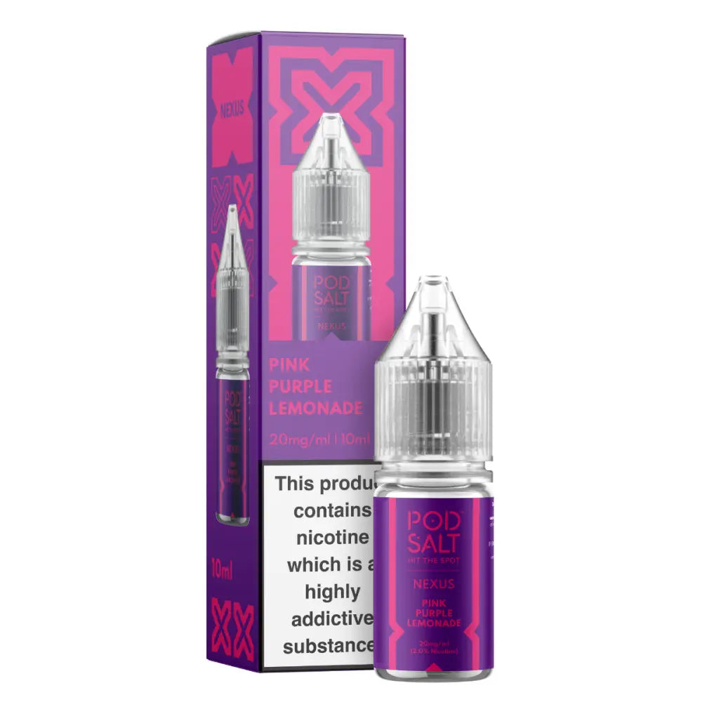 Pod Salt Nexus Pink Purple Lemonade 10ml Nic Salt E-Liquid | 10 for £14