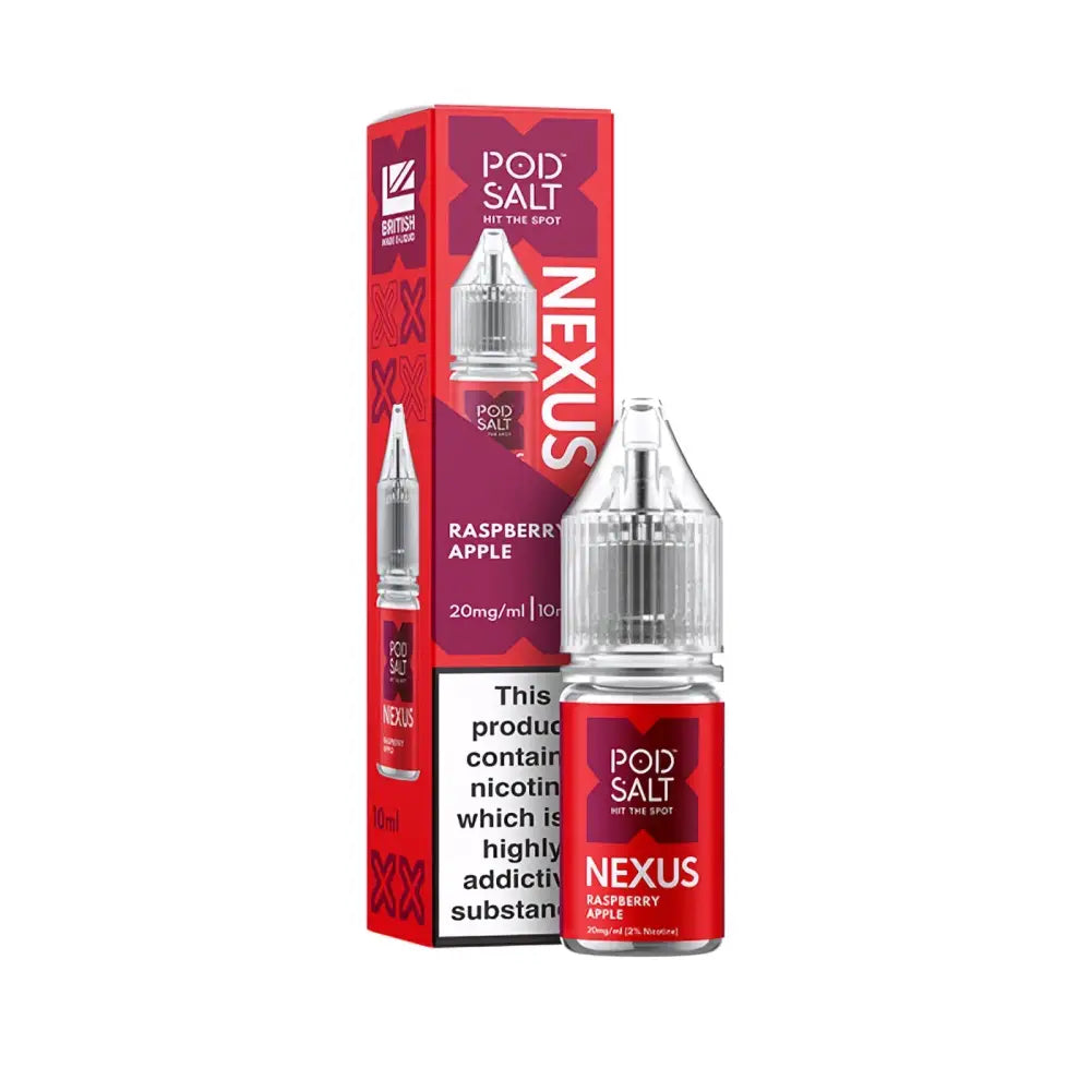 Pod Salt Nexus Raspberry Apple 10ml Nicotine Salt E-Liquid | 10 for £14