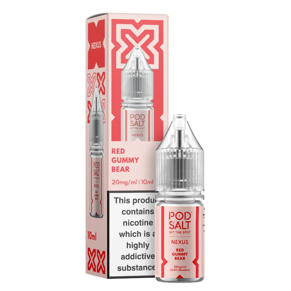 Pod Salt Nexus Red Gummy Bear 10ml Nicotine Salt E-Liquid | 10 for £14