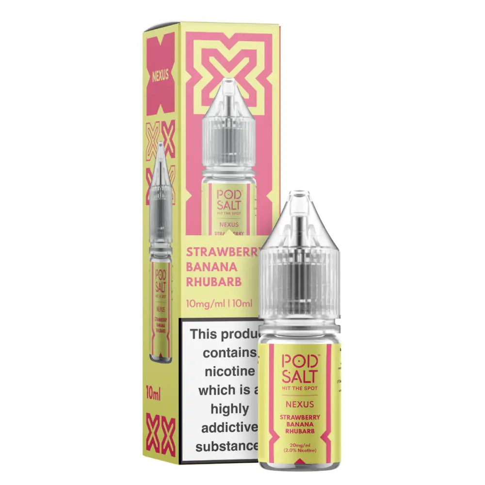 Pod Salt Nexus Strawberry Banana Rhubarb 10ml Nicotine Salt E-Liquid | 10 for £14