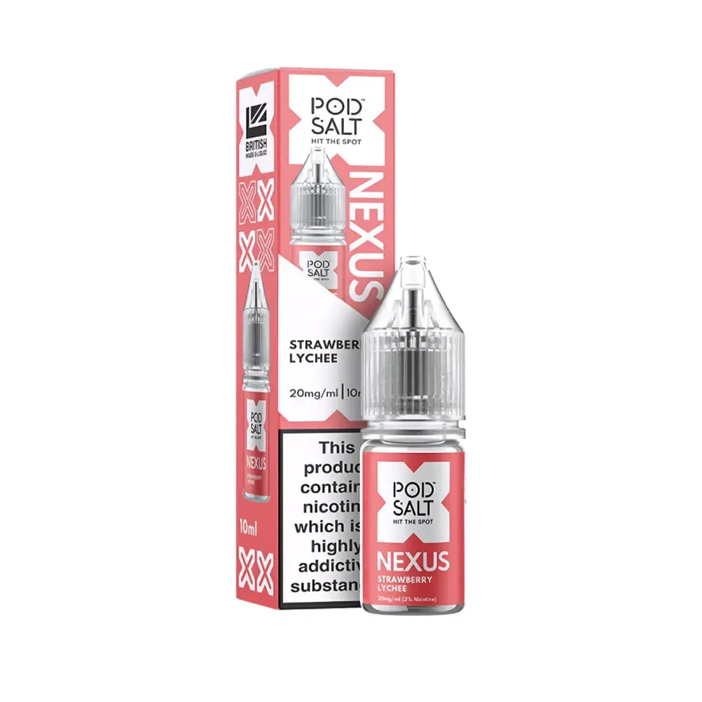 Pod Salt Nexus Strawberry Lychee 10ml Nicotine Salt E-Liquid | 10 for £14