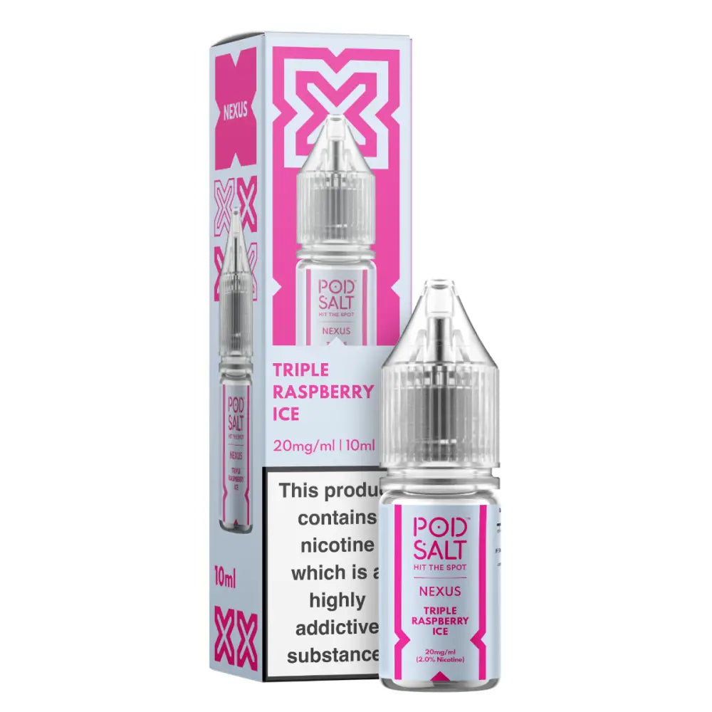 Pod Salt Nexus Triple Raspberry Ice 10ml Nicotine Salt E-Liquid | 10 for £14