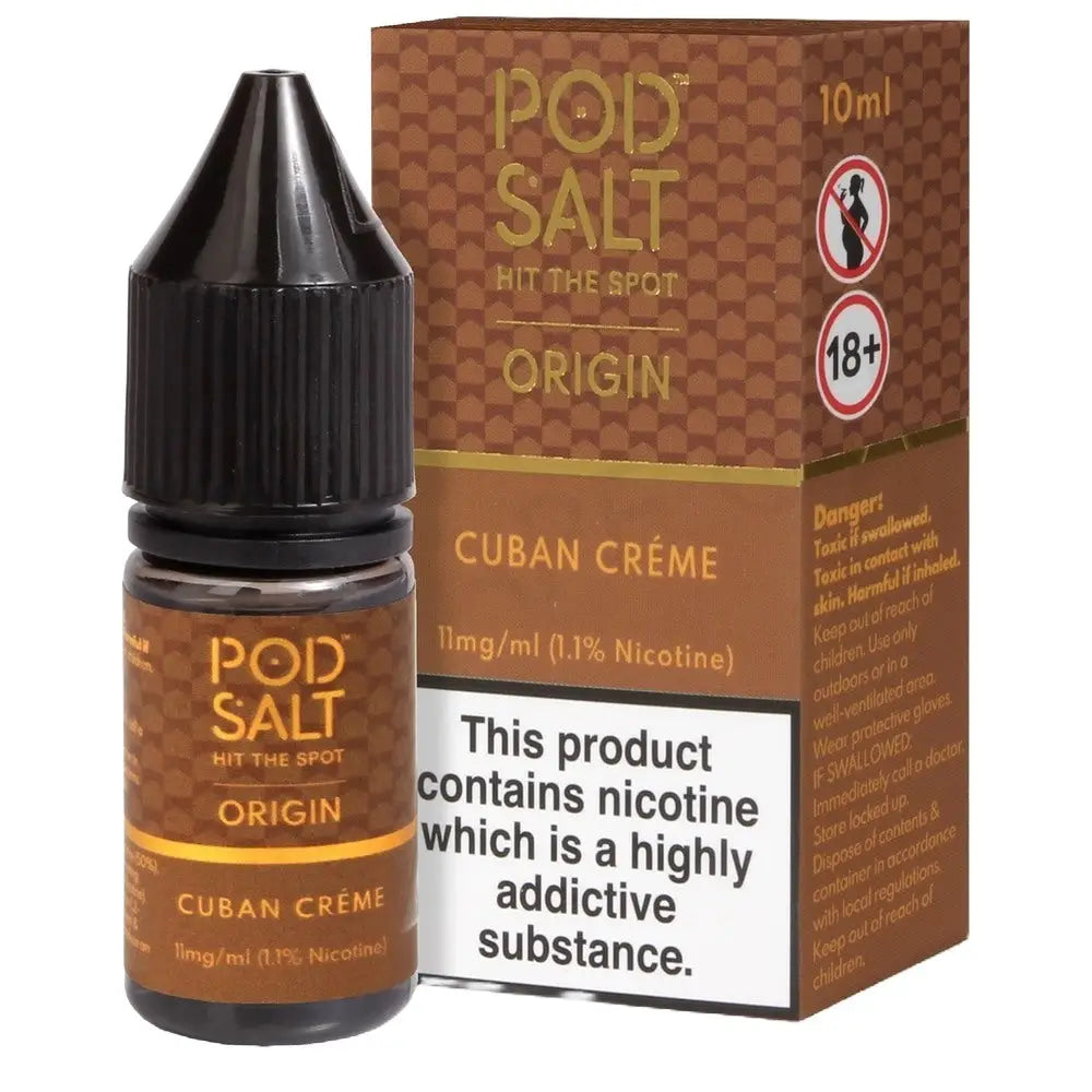 Pod Salt Origin Cuban Creme Tobacco Nic Salt – Box of 10 - Only £14