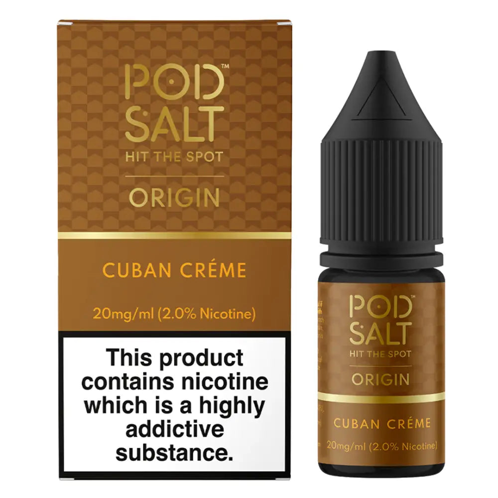 Pod Salt Origin Cuban Creme Tobacco Nic Salt – Box of 10 - Only £14