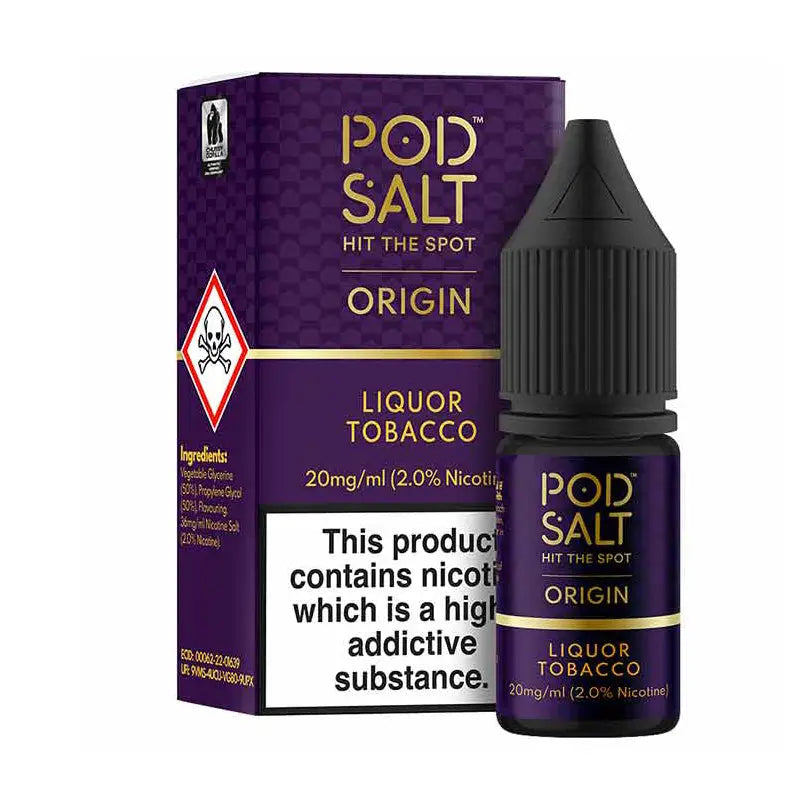 Pod Salt Origin Liquor Tobacco Nic Salt – Box of 10