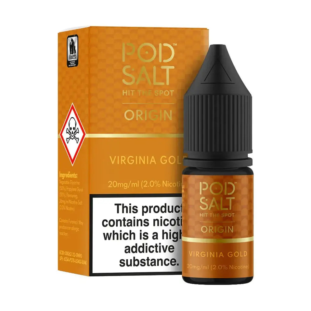 Pod Salt Origin Virginia Gold Tobacco Nic Salt – Box of 10