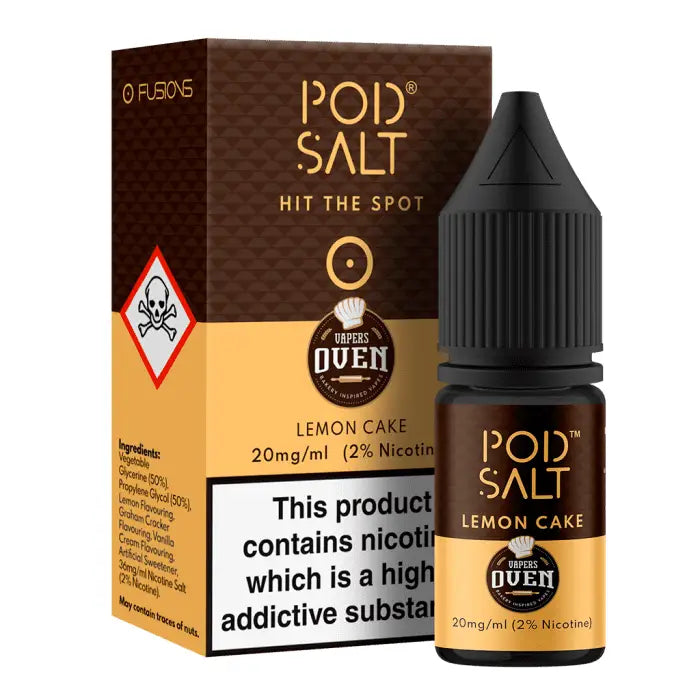 Pod Salt Vapers Oven Lemon Cake 10ml Nicotine Salt E-Liquid Fusion | 10 for £14