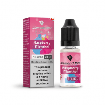 Diamond Mist Raspberry Menthol nic salt e-liquid 10ml 20mg bottle