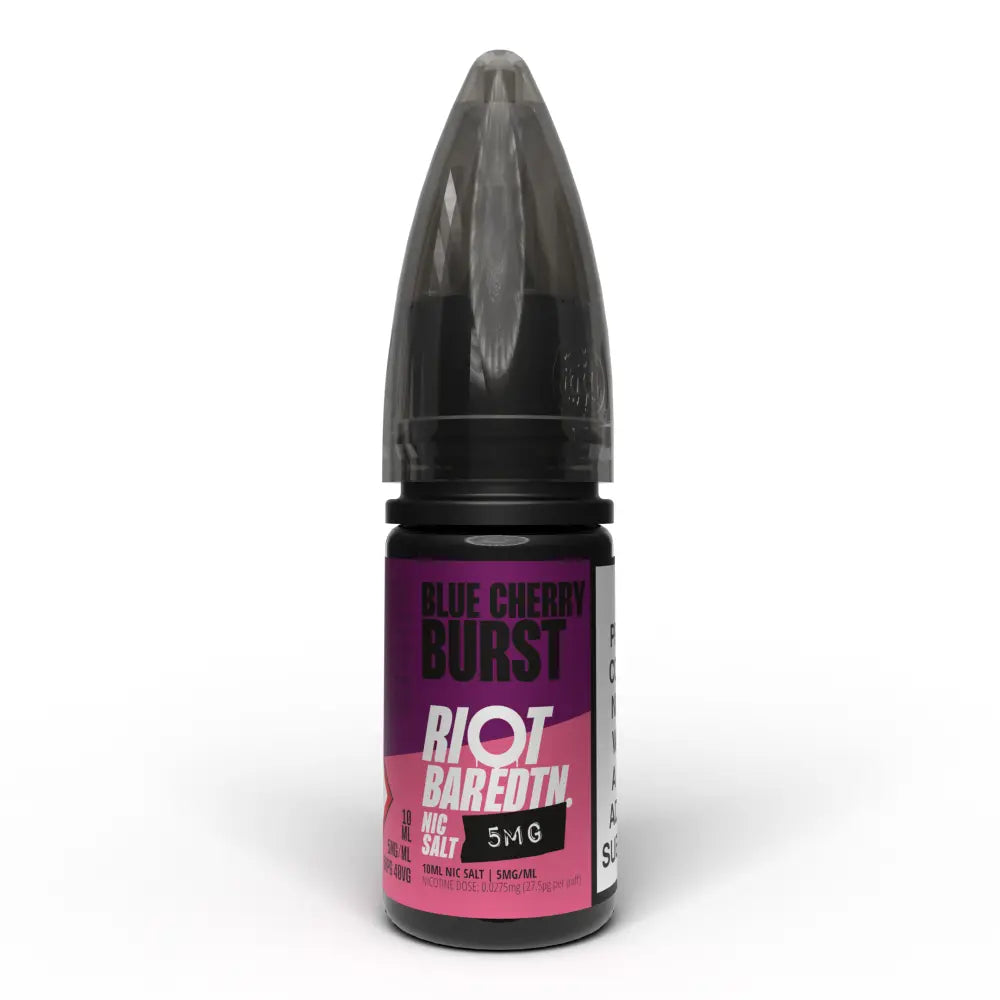 Riot Squad Bar Edition Blue Cherry Burst Nic Salt E-Liquid 10ml bottle – 5mg