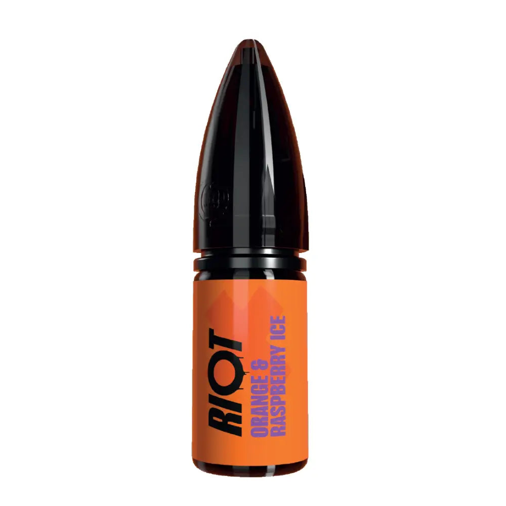 Riot X Orange and Raspberry Ice e-liquid bottle