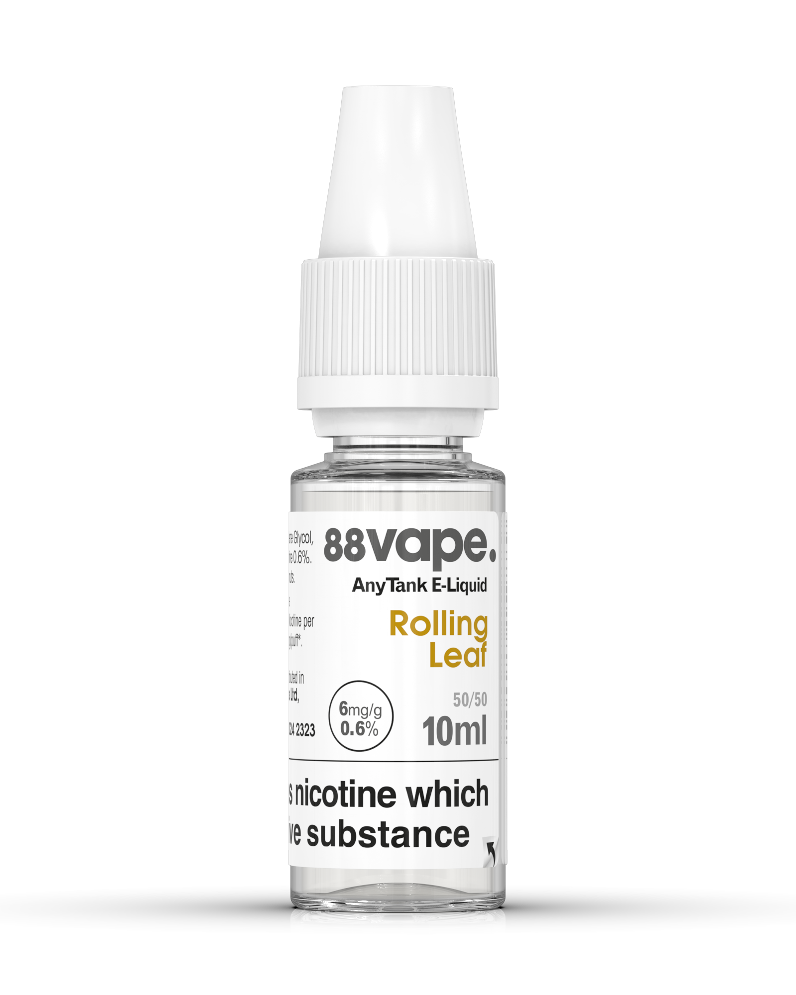 88Vape Rolling Leaf Tobacco 10ml e-liquid bottle – 6mg nicotine