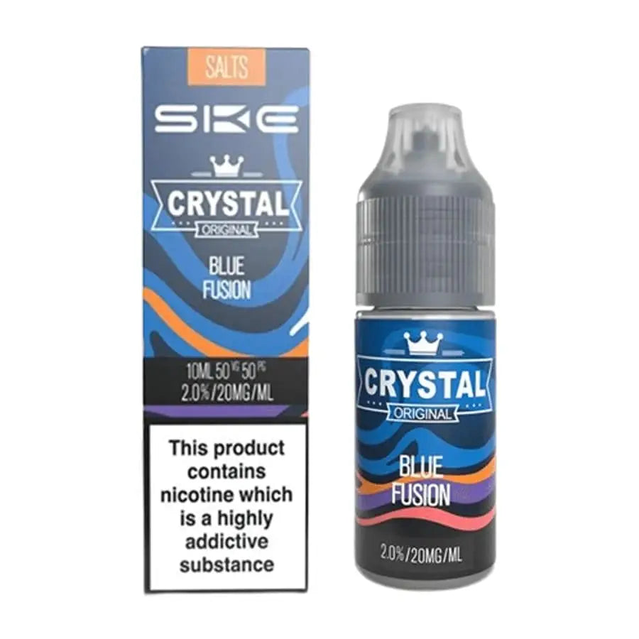 SKE Crystal Original Nic Salts – Blue Fusion 20mg 10ml bottle and box