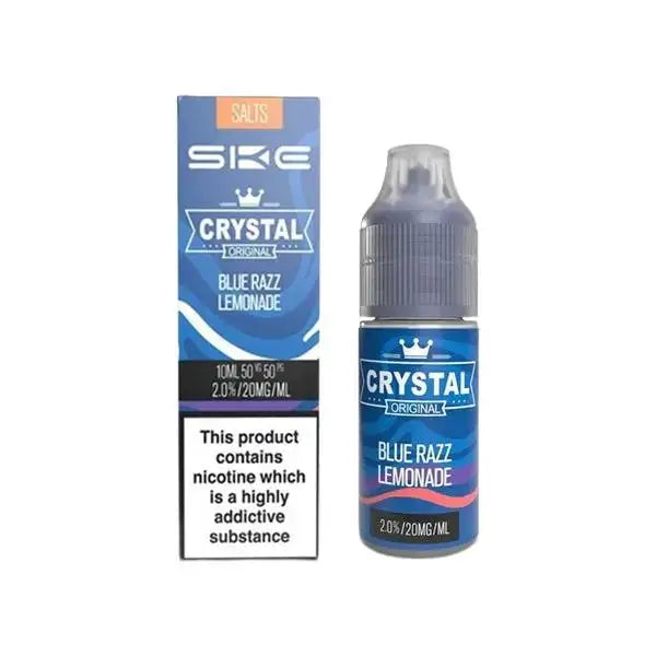 SKE Crystal Original Nic Salts – Blue Razz Lemonade 20mg 10ml bottle and box
