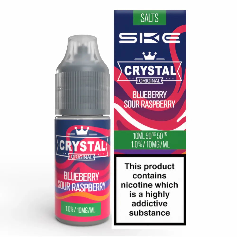 SKE Crystal Nic Salts – Blueberry Sour Raspberry 10mg 10ml bottle