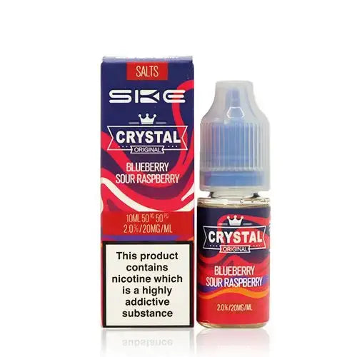 SKE Crystal Original Nic Salts – Blueberry Sour Raspberry 20mg 10ml bottle and box