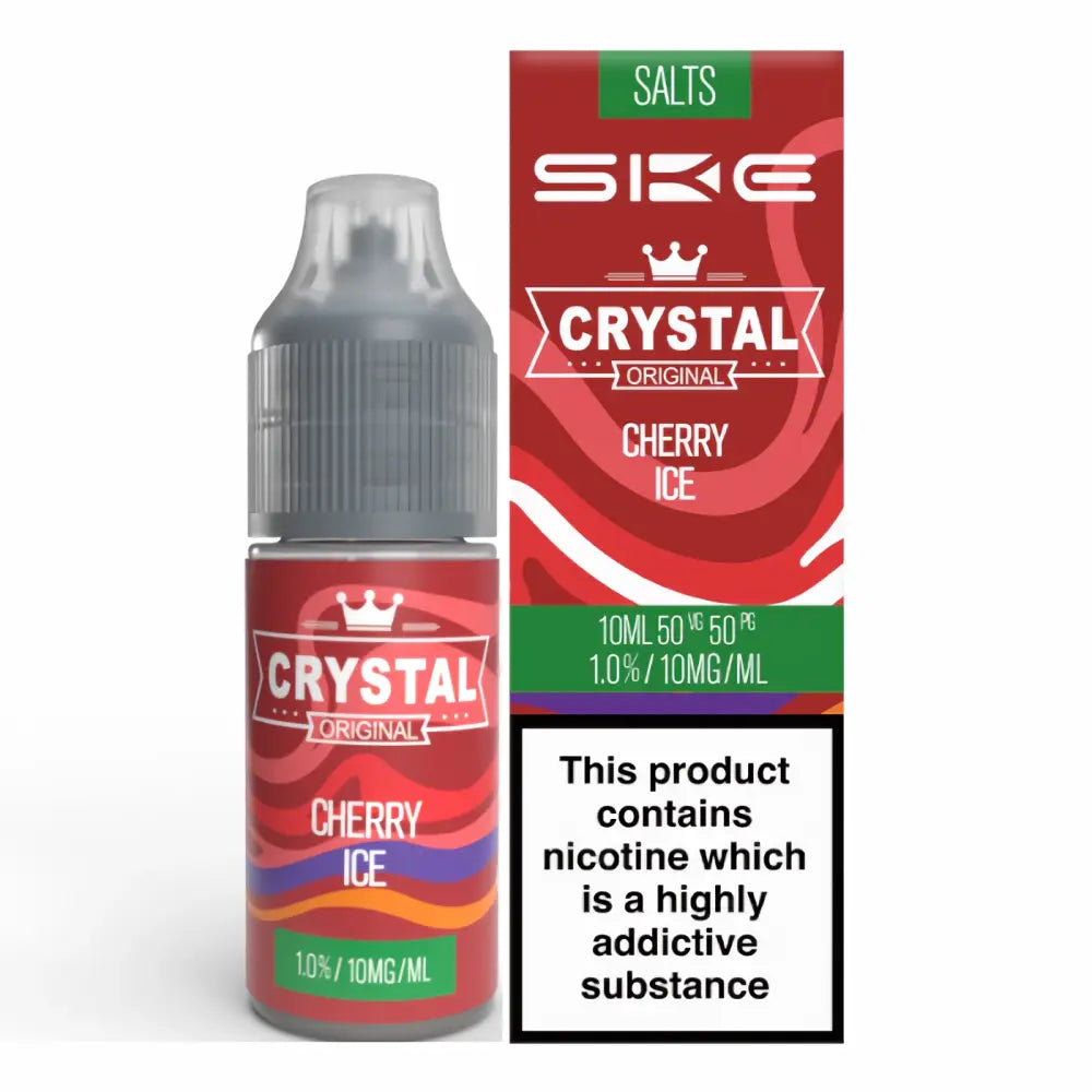 SKE Crystal Nic Salts – Cherry Ice 10mg 10ml bottle