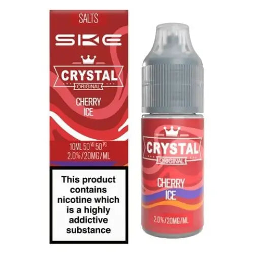 SKE Crystal Original Nic Salts – Cherry Ice 20mg 10ml bottle and box
