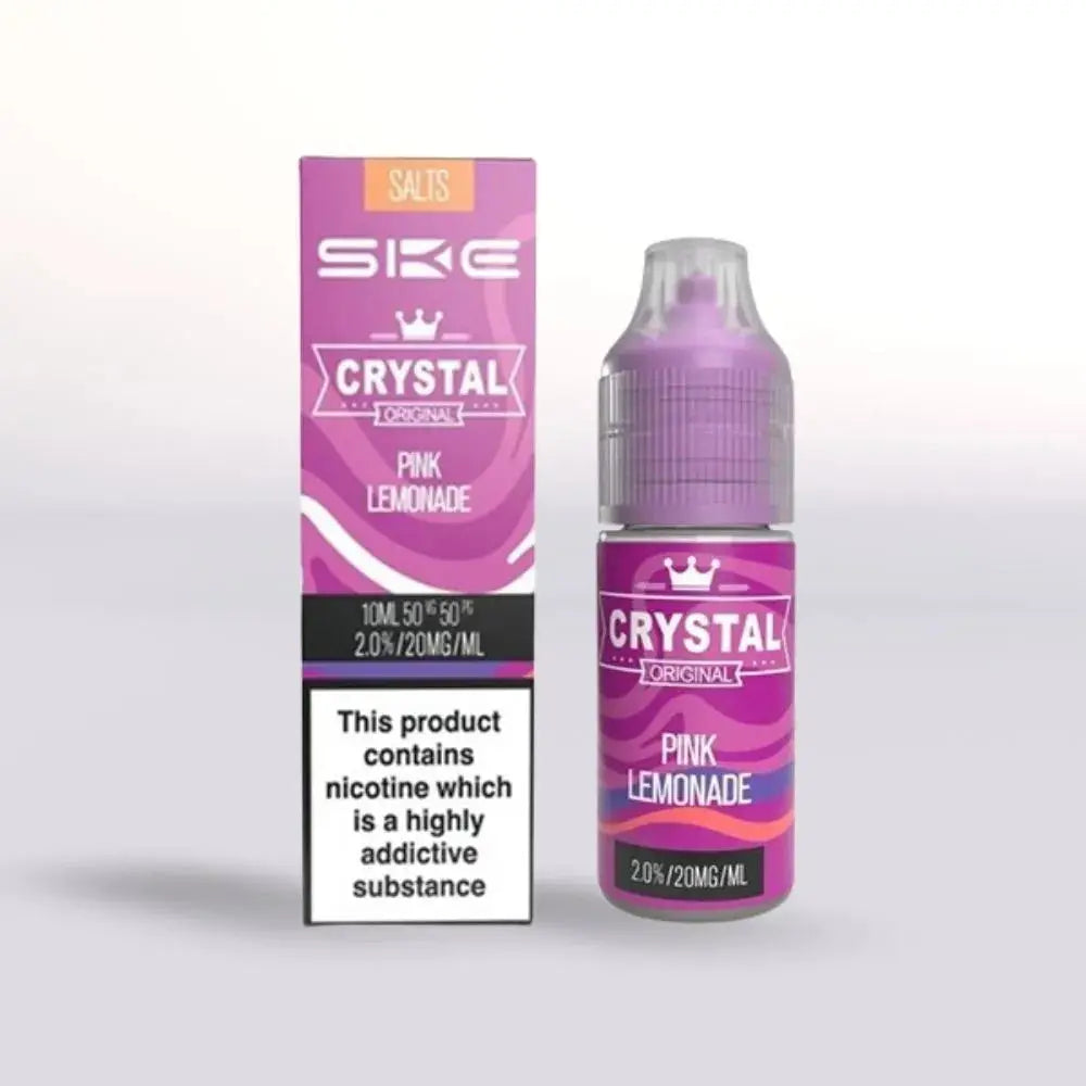 SKE Crystal Original Nic Salts – Pink Lemonade 20mg 10ml bottle and box