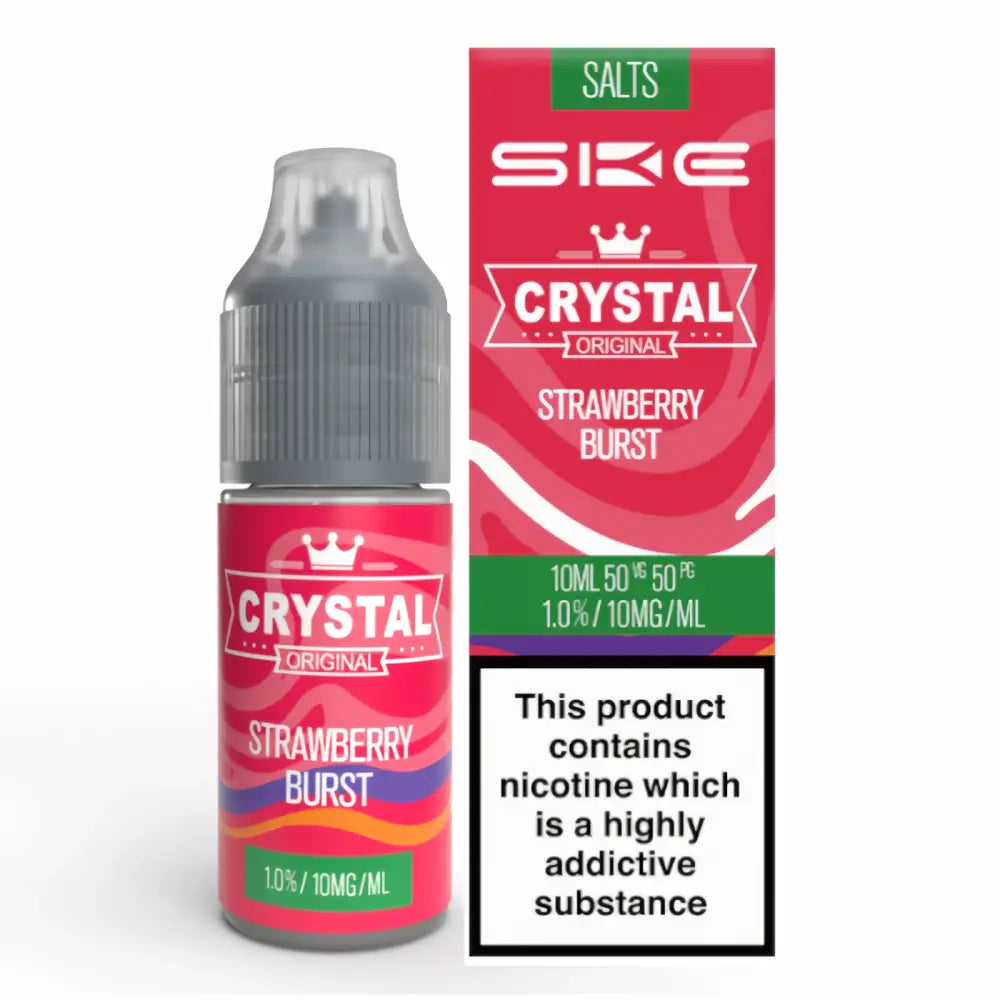SKE Crystal Nic Salts – Strawberry Burst 10mg 10ml bottle