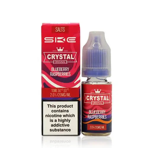 SKE Crystal Original Nic Salts – Blueberry Raspberry 20mg 10ml bottle and box