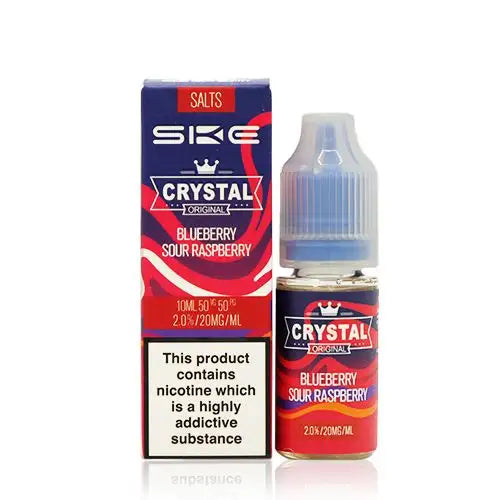 SKE Crystal Original Nic Salts – Blueberry Sour Raspberry 20mg 10ml bottle and box