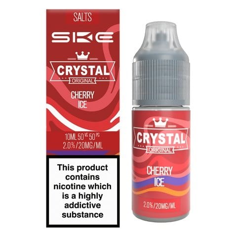 SKE Crystal Original Nic Salts – Cherry Ice 20mg 10ml bottle and box