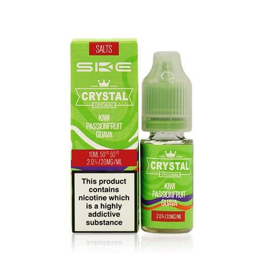 SKE Crystal Original Nic Salts – Kiwi Passionfruit Guava 20mg 10ml bottle and box