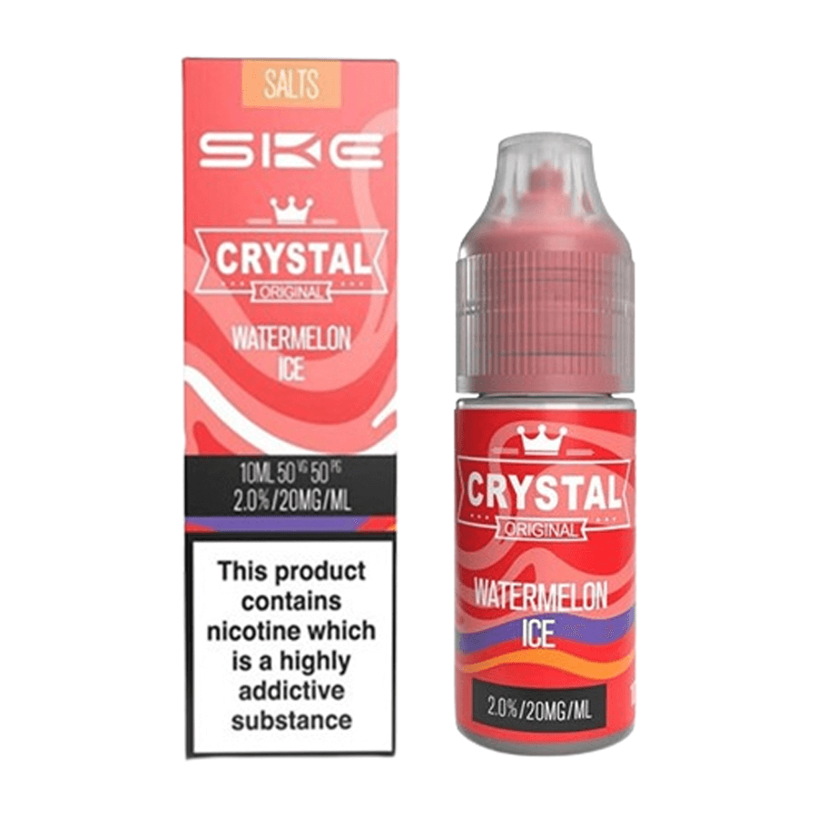 SKE Crystal Original Nic Salts – Watermelon Ice 20mg 10ml bottle and box