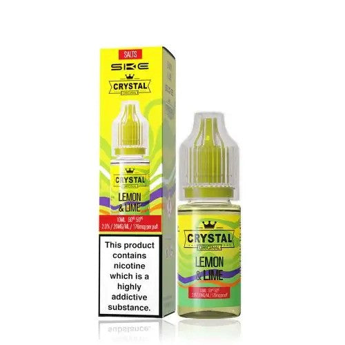 SKE Crystal Original V2 Nic Salts – Lemon & Lime 20mg 10ml bottle and box