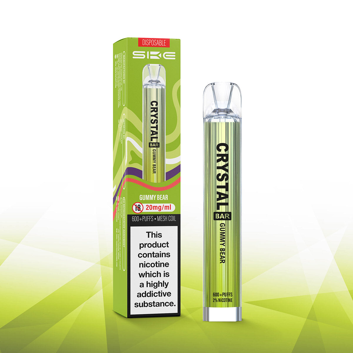 SKE Crystal Bar Disposable Vape Device Gummy Bear - 20mg SKE Crystal Bar Disposable Vape Device Gummy Bear - 20mg