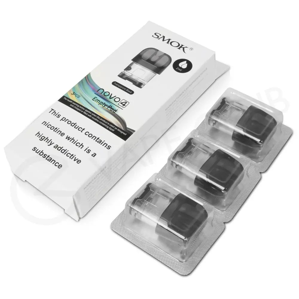 Smok - Novo 4 Replacement Pods - Transparent Black - 2ml - Pack of 3
