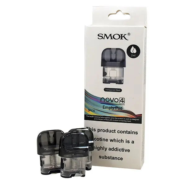 Smok - Novo 4 Replacement Pods - Transparent Black - 2ml - Pack of 3